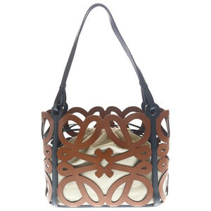 LOEWE Anagram Cutout Tote Bag Brown